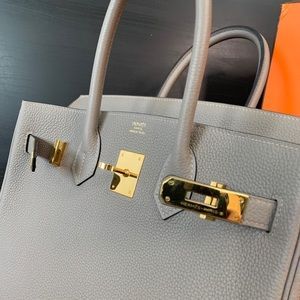 SOLD Birkin Gris Tourterelle Clemence ghw 25